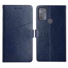 For Motorola Moto G50 Y Stitching Horizontal Flip Leather Phone Case with Holder & Card Slots & Wallet & Photo Frame(Blue) - 1