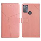 For Motorola Moto G50 Y Stitching Horizontal Flip Leather Phone Case with Holder & Card Slots & Wallet & Photo Frame(Rose Gold) - 1