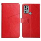 For Motorola Moto G60S Y Stitching Horizontal Flip Leather Phone Case with Holder & Card Slots & Wallet & Photo Frame(Red) - 1