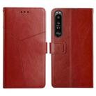 For Sony Xperia 1 III Y Stitching Horizontal Flip Leather Phone Case with Holder & Card Slots & Wallet & Photo Frame(Brown) - 1
