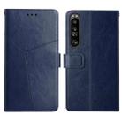 For Sony Xperia 5 III Y Stitching Horizontal Flip Leather Phone Case with Holder & Card Slots & Wallet & Photo Frame(Blue) - 1