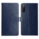 For Sony Xperia 10 III Y Stitching Horizontal Flip Leather Phone Case with Holder & Card Slots & Wallet & Photo Frame(Blue) - 1