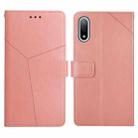 For Sony Xperia Ace II Y Stitching Horizontal Flip Leather Phone Case with Holder & Card Slots & Wallet & Photo Frame(Rose Gold) - 1