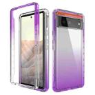 For Google Pixel 6 High Transparency Two-color Gradient PC + TPU Phone Protective Case(Purple) - 1