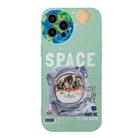 Space Cat IMD TPU Shockproof Phone Case For iPhone 12 Pro(Green) - 1
