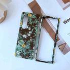 For Samsung Galaxy Z Fold3 5G Small Floral Shockproof PC + Water Paste Folding Phone Protective Case(Flower Bush Green Leaves) - 1