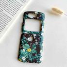 For Motorola Razr 5G Small Floral Shockproof PC + Water Paste Folding Phone Protective Case(Flower Bush Green Leaves) - 1