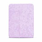 For iPad mini 6 Shell Texture Dual-Folding Horizontal Flip Leather Tablet Case with Holder & Sleep / Wake-up Function(Light Purple) - 1