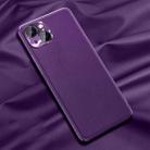 Silicone Pure Skin Leather Full Coverage Shockproof Phone Case For iPhone 13 mini(Purple) - 1