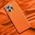 Silicone Pure Skin Leather Full Coverage Shockproof Phone Case For iPhone 13 Pro Max(Orange) - 1