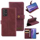 For Samsung Galaxy A72 5G / 4G Copper Buckle Horizontal Flip Leather Phone Case with Holder & Card Slots & Wallet(Maroon) - 1