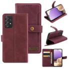 For Samsung Galaxy A32 5G Copper Buckle Horizontal Flip Leather Phone Case with Holder & Card Slots & Wallet(Maroon) - 1