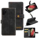 For Samsung Galaxy Note10+ Copper Buckle Horizontal Flip Leather Phone Case with Holder & Card Slots & Wallet(Black) - 1
