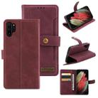 For Samsung Galaxy Note10+ Copper Buckle Horizontal Flip Leather Phone Case with Holder & Card Slots & Wallet(Maroon) - 1