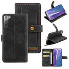 For Samsung Galaxy Note20 Copper Buckle Horizontal Flip Leather Phone Case with Holder & Card Slots & Wallet(Black) - 1