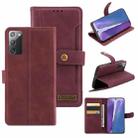 For Samsung Galaxy Note20 Copper Buckle Horizontal Flip Leather Phone Case with Holder & Card Slots & Wallet(Maroon) - 1