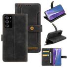 For Samsung Galaxy Note20 Ultra Copper Buckle Horizontal Flip Leather Phone Case with Holder & Card Slots & Wallet(Black) - 1