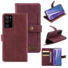 For Samsung Galaxy Note20 Ultra Copper Buckle Horizontal Flip Leather Phone Case with Holder & Card Slots & Wallet(Maroon) - 1