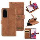 For Samsung Galaxy S20 Copper Buckle Horizontal Flip Leather Phone Case with Holder & Card Slots & Wallet(Brown) - 1