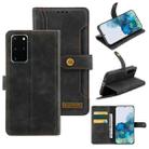 For Samsung Galaxy S20+ Copper Buckle Horizontal Flip Leather Phone Case with Holder & Card Slots & Wallet(Black) - 1