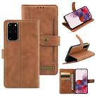For Samsung Galaxy S20+ Copper Buckle Horizontal Flip Leather Phone Case with Holder & Card Slots & Wallet(Brown) - 1