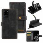 For Samsung Galaxy S20 Ultra Copper Buckle Horizontal Flip Leather Phone Case with Holder & Card Slots & Wallet(Black) - 1