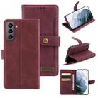 For Samsung Galaxy S21 5G Copper Buckle Horizontal Flip Leather Phone Case with Holder & Card Slots & Wallet(Maroon) - 1