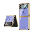 For Samsung Galaxy Z Flip3 5G GKK Elk Electroplating Glass Shell Film Integrated Phone Case(Purple) - 1