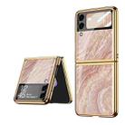 For Samsung Galaxy Z Flip3 5G GKK Marble Pattern Electroplating Glass Phone Case(Marble 06) - 1
