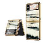 For Samsung Galaxy Z Flip3 5G GKK Marble Pattern Electroplating Glass Phone Case(Marble 10) - 1