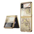 For Samsung Galaxy Z Flip3 5G GKK Marble Pattern Electroplating Glass Phone Case(Marble 11) - 1