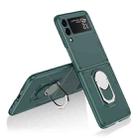 For Samsung Galaxy Z Flip3 5G GKK Foldable Shockproof Armor PC Phone Case with Ring Holder(Dark Green) - 1