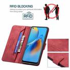 For OPPO A74 4G / F19 4G Magnetic Clasp RFID Blocking Anti-Theft Leather Case with Holder & Card Slots & Wallet(Red) - 5