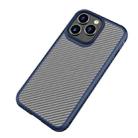 mocolo K01 Carbon Fiber TPU + PC Shockproof Phone Case For iPhone 13(Blue) - 1