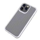 mocolo K01 Carbon Fiber TPU + PC Shockproof Phone Case For iPhone 13 Pro Max(White) - 1