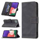 For Samsung Galaxy A22 5G Magnetic Clasp RFID Blocking Anti-Theft Leather Case with Holder & Card Slots & Wallet(Black) - 1