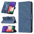 For Samsung Galaxy A22 5G Magnetic Clasp RFID Blocking Anti-Theft Leather Case with Holder & Card Slots & Wallet(Blue) - 1