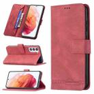 For Samsung Galaxy S21 5G Magnetic Clasp RFID Blocking Anti-Theft Leather Case with Holder & Card Slots & Wallet(Red) - 1