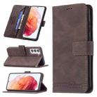 For Samsung Galaxy S21 5G Magnetic Clasp RFID Blocking Anti-Theft Leather Case with Holder & Card Slots & Wallet(Brown) - 1