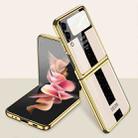 For Samsung Galaxy Z Flip3 5G GKK Electroplating Painted Tempered Glass Phone Case(Gold) - 1