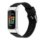 For Fitbit Charge 5 Nylon Canvas Watch Band(Black) - 1