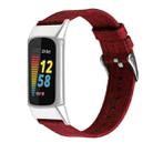 For Fitbit Charge 5 Nylon Canvas Watch Band(Red) - 1