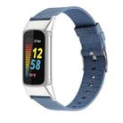 For Fitbit Charge 5 Nylon Canvas Watch Band(Denim Light Blue) - 1