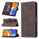 For Xiaomi Redmi 9C Magnetic Clasp RFID Blocking Anti-Theft Leather Case with Holder & Card Slots & Wallet(Brown) - 1