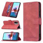 For Xiaomi Redmi Note 10 4G / Note 10S Magnetic Clasp RFID Blocking Anti-Theft Leather Case with Holder & Card Slots & Wallet(Red) - 1