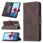 For Xiaomi Redmi Note 10 4G / Note 10S Magnetic Clasp RFID Blocking Anti-Theft Leather Case with Holder & Card Slots & Wallet(Brown) - 1