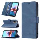 For Xiaomi Redmi Note 10 4G / Note 10S Magnetic Clasp RFID Blocking Anti-Theft Leather Case with Holder & Card Slots & Wallet(Blue) - 1