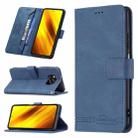 For Xiaomi Poco X3 Magnetic Clasp RFID Blocking Anti-Theft Leather Case with Holder & Card Slots & Wallet(Blue) - 1