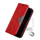 For iPhone XR Splicing Color Magnetic Hem Horizontal Flip Leather Case with Holder & Card Slots(Red) - 4