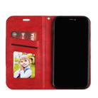 For iPhone XR Splicing Color Magnetic Hem Horizontal Flip Leather Case with Holder & Card Slots(Red) - 5